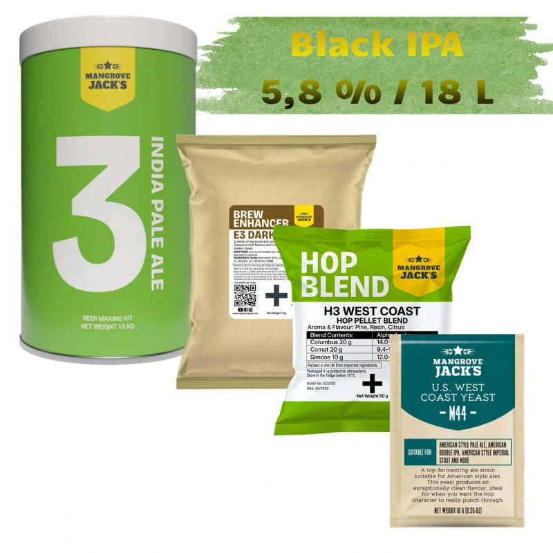 Set Mangrove Jack´s Black IPA 5,8%/18L